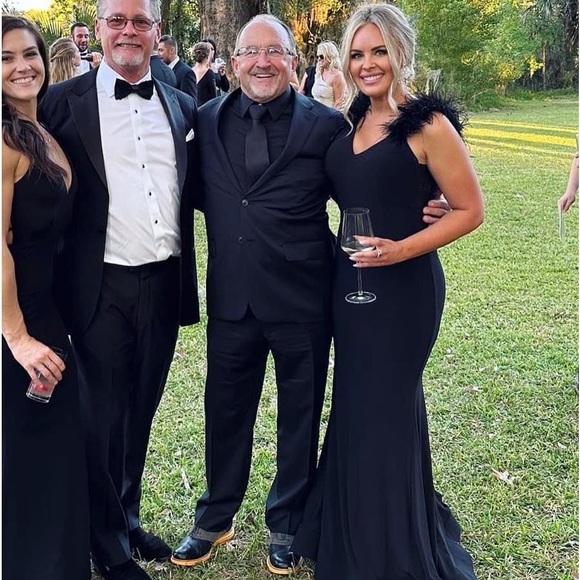 Black Jovani Formal feather gown - Picture 3 of 6